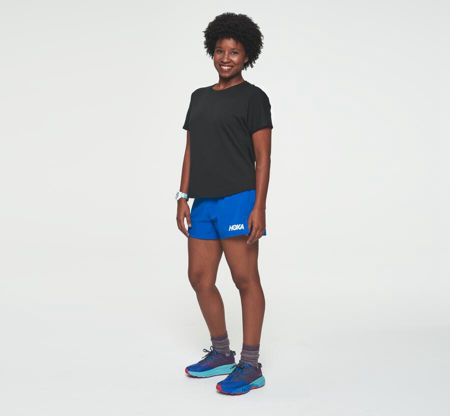 Hoka Australia One One Lifestyle - Womens Tee Black - UCHBX-0785